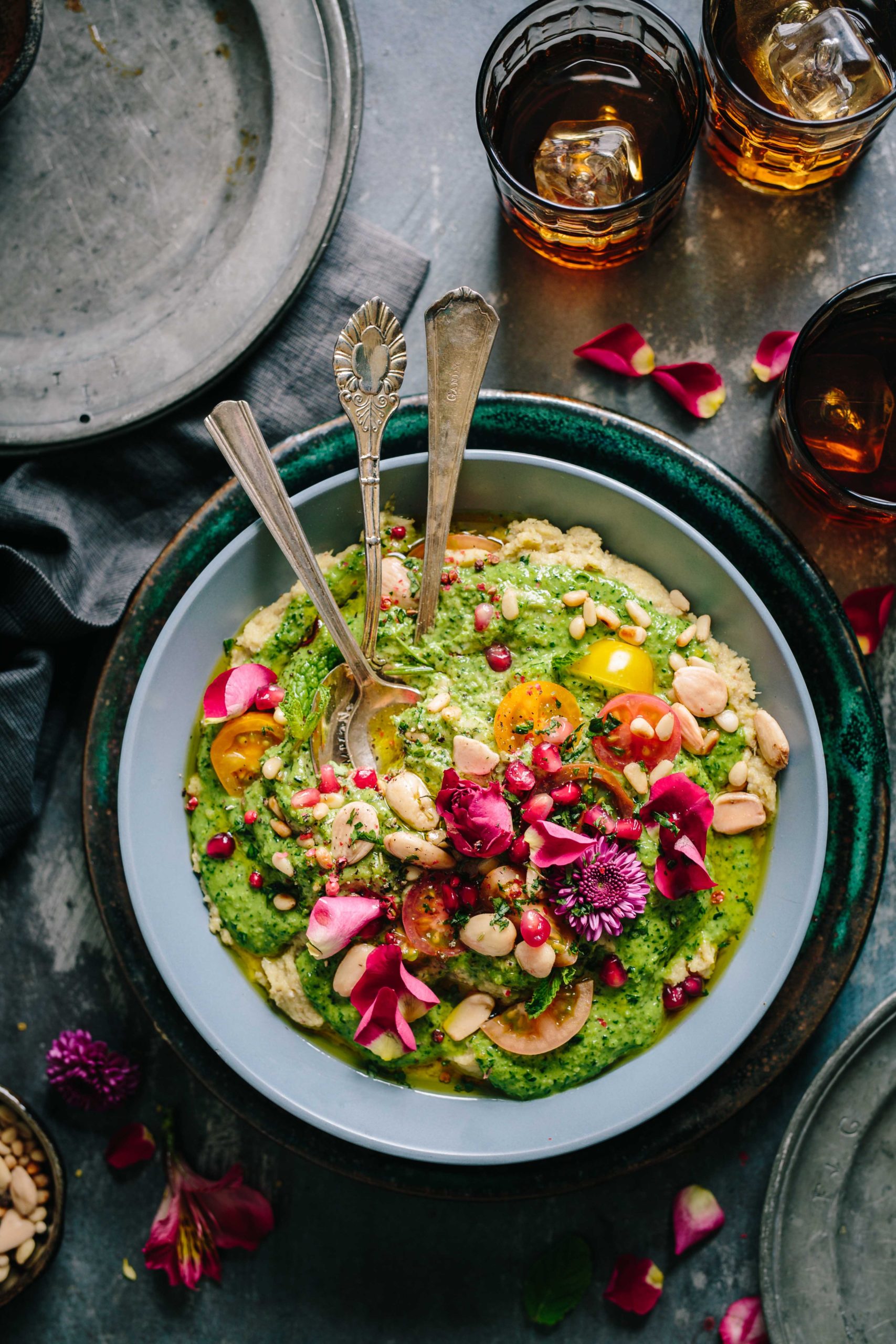 plant based food catered dinner