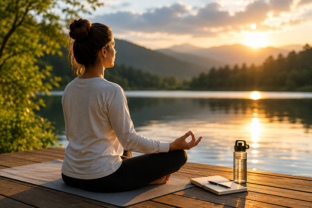 Mindfulness and meditation practice supporting burnout recovery and mental wellness.