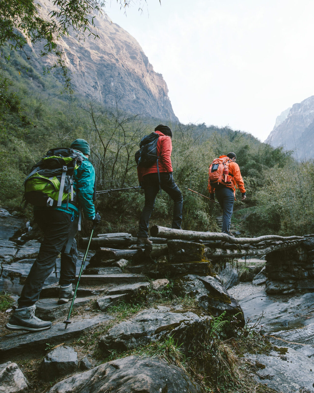 Backpacking journey through nature representing recovery from travel fatigue and physical exhaustion.